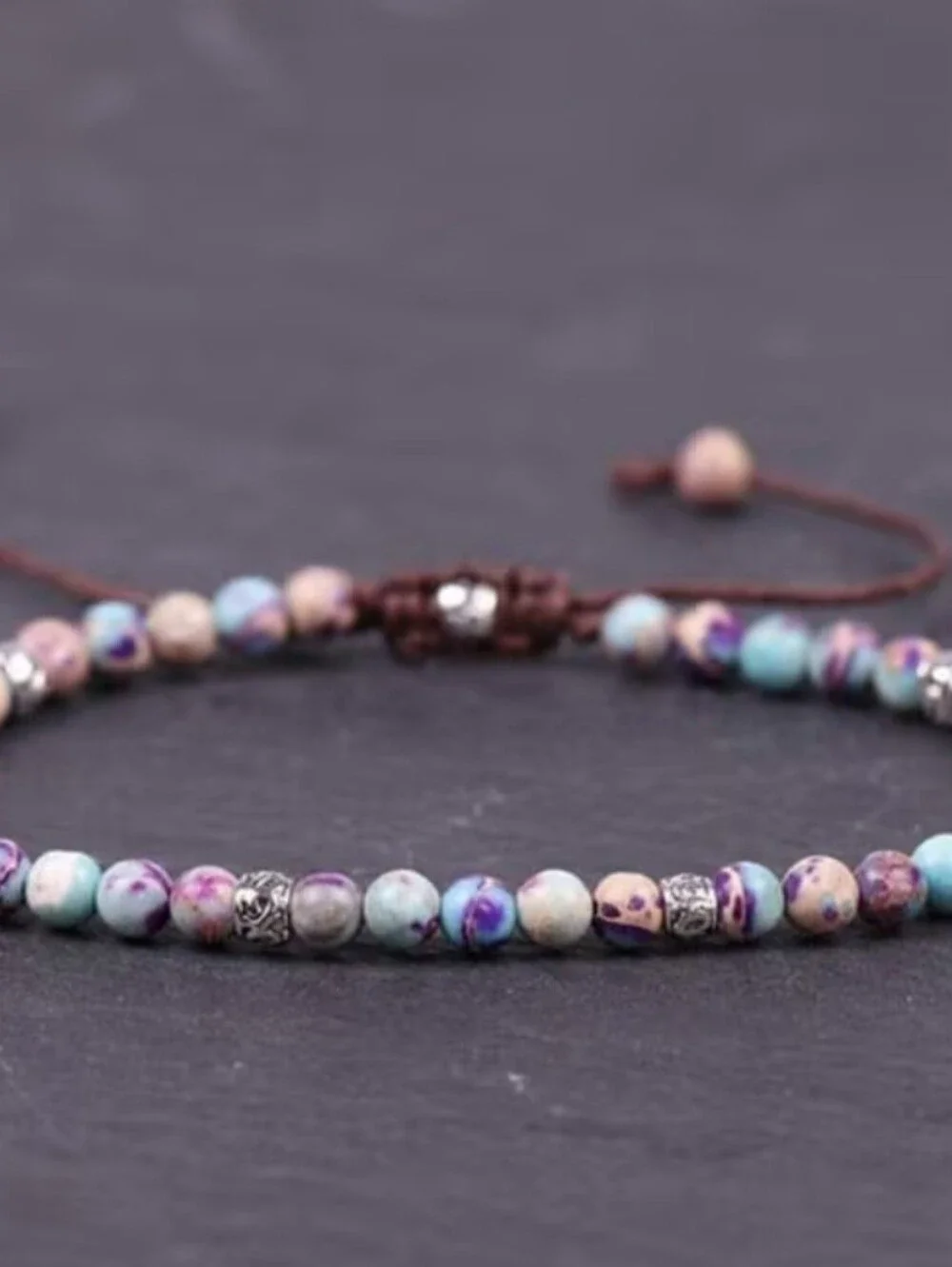💜💜NEW💜💜 PRETTY!! 4MM EMPEROR STONE Adjustable Bracelet